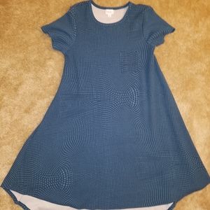 Lularoe XS Carly Trippy psychedelic blue lines super soft